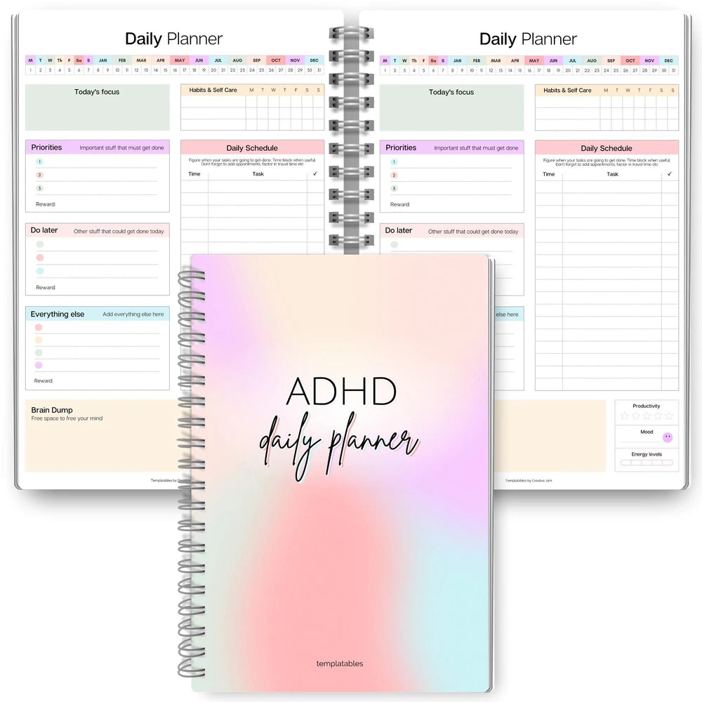 Colorful ADHD Daily Planner