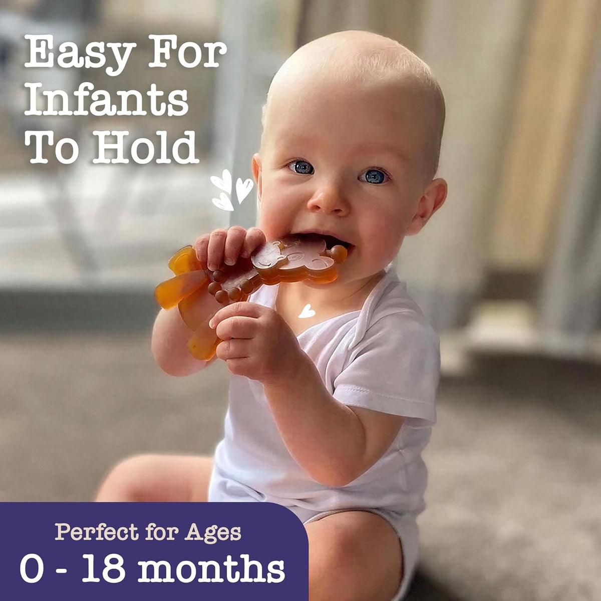 Natural Rubber & Baltic Amber Teething Toy – The Little Bamber