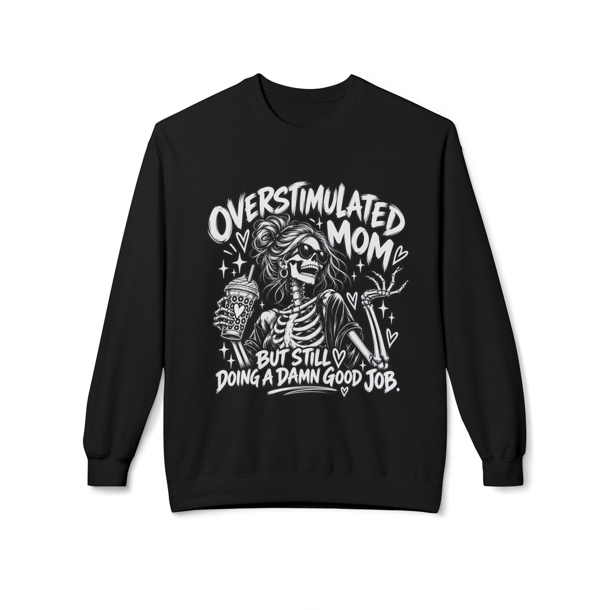 Overstimulated AF ADHD Mama Crewneck Sweatshirt