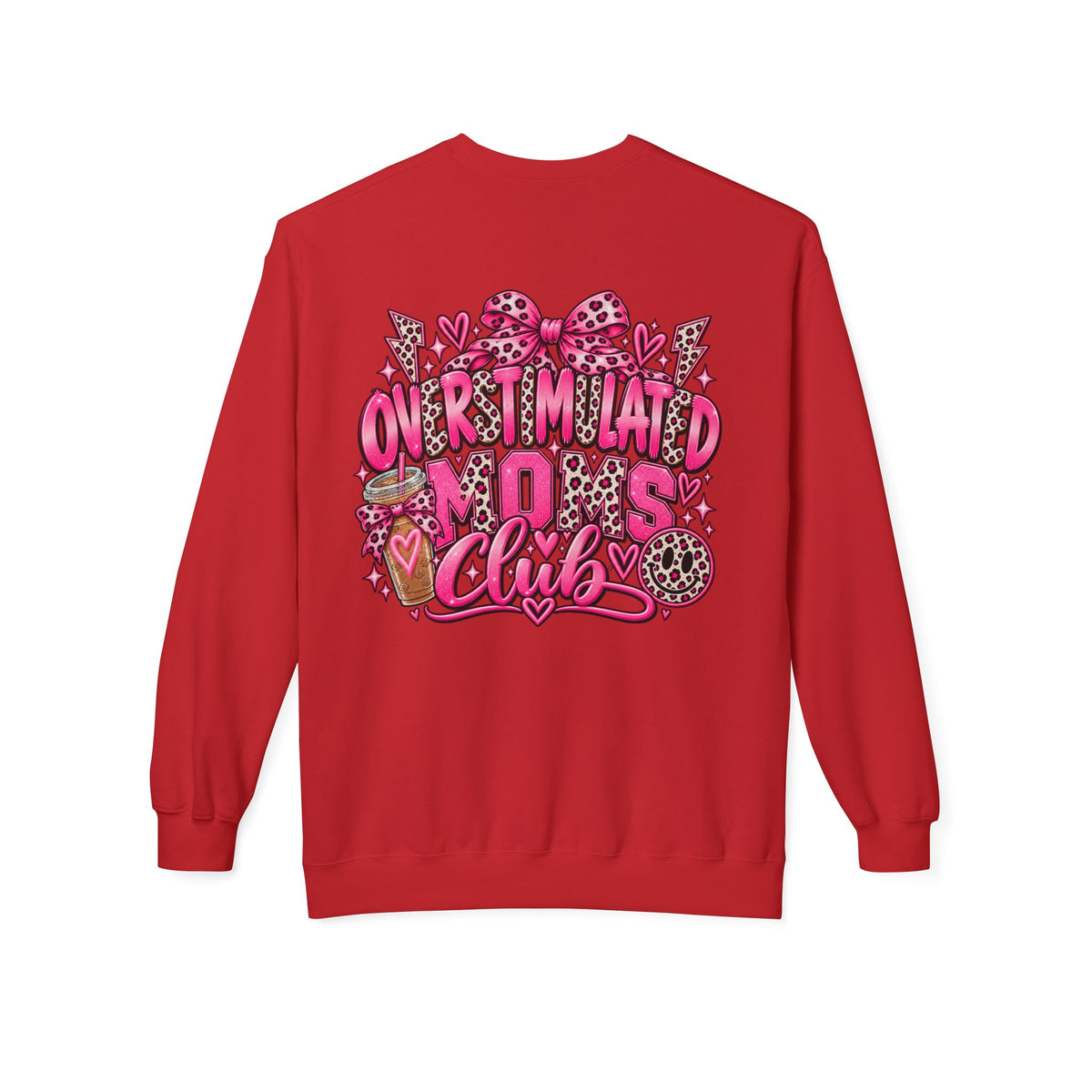 Crewneck Sweatshirt — 'Overstimulated Minds Club' Pink Graphic Crew
