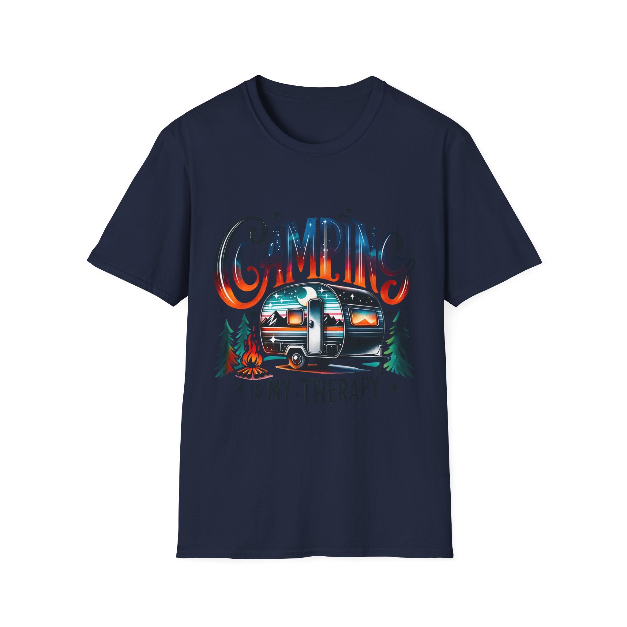 Camping Retro Camper T-Shirt | Camping Is My Therapy