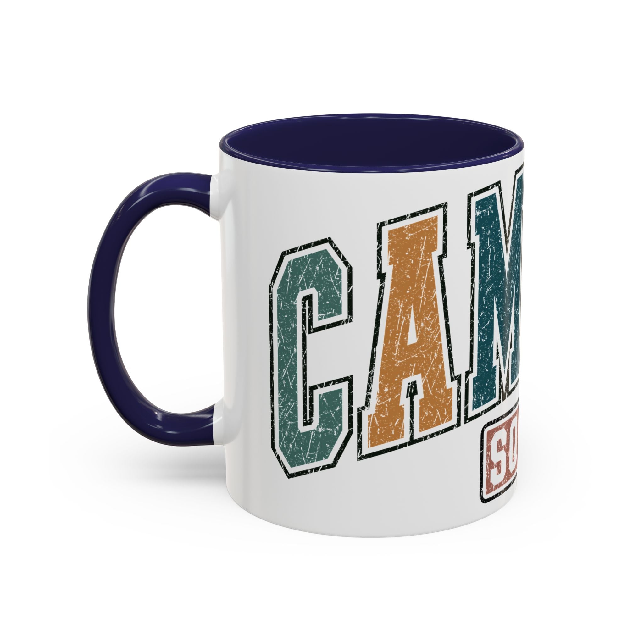 Camping Squad Mug | Rustic Vintage Lettering Accent Coffee Mug