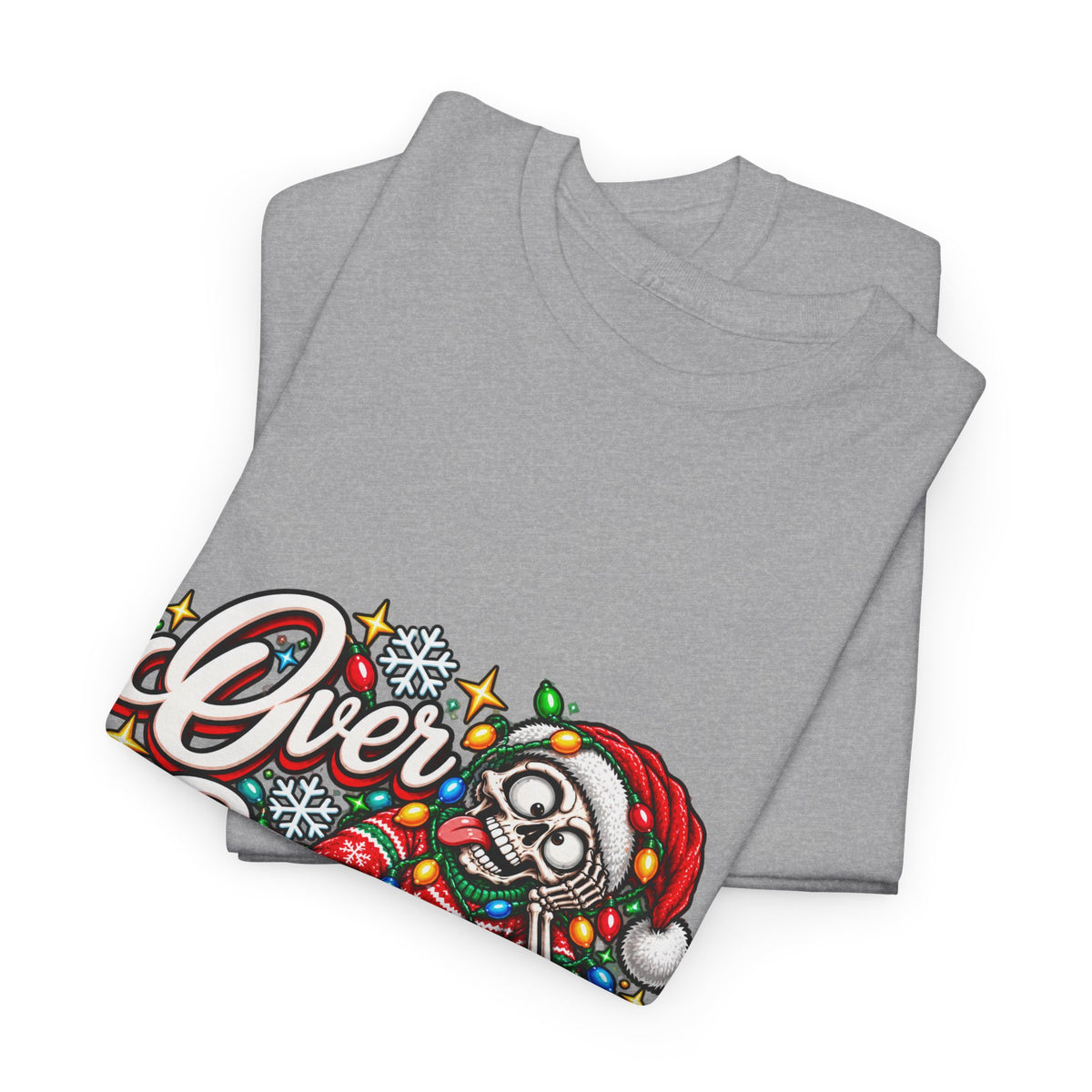 Over Stimulated Christmas Tee — Funny Holiday Santa Candy Lights T-Shirt