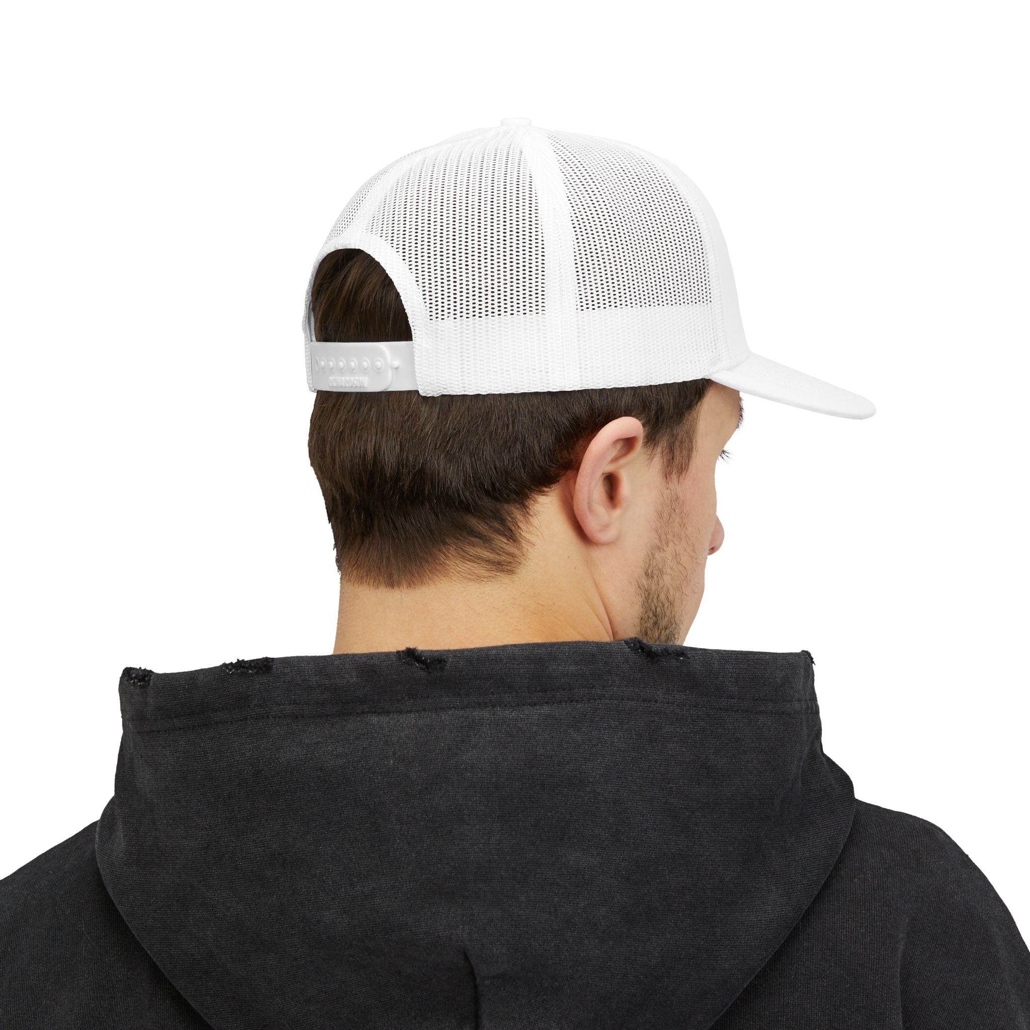 Camping Crew Snapback Trucker Cap — Mountain Graphic Hat for Outdoor Enthusiasts