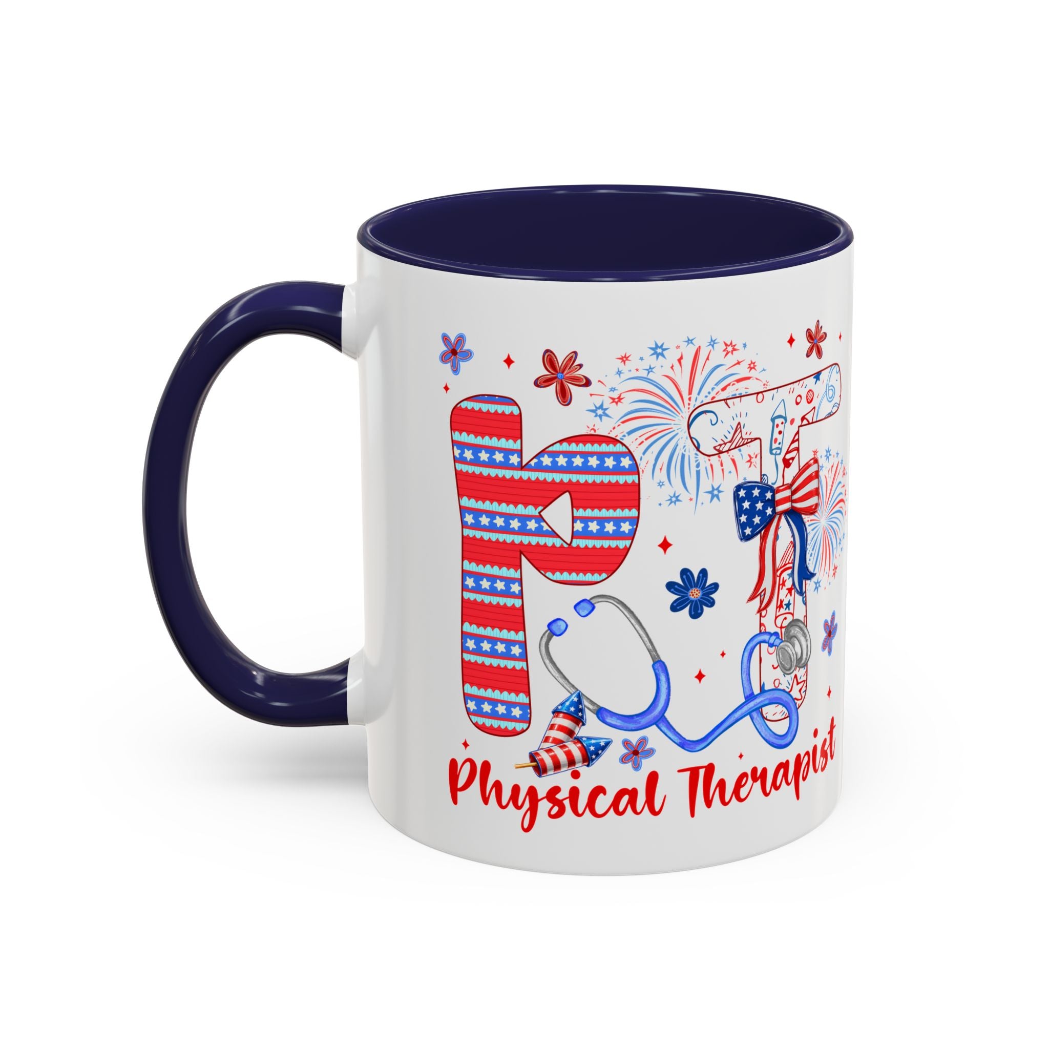 Physical Therapist Patriotic Accent Coffee Mug — 11/15oz