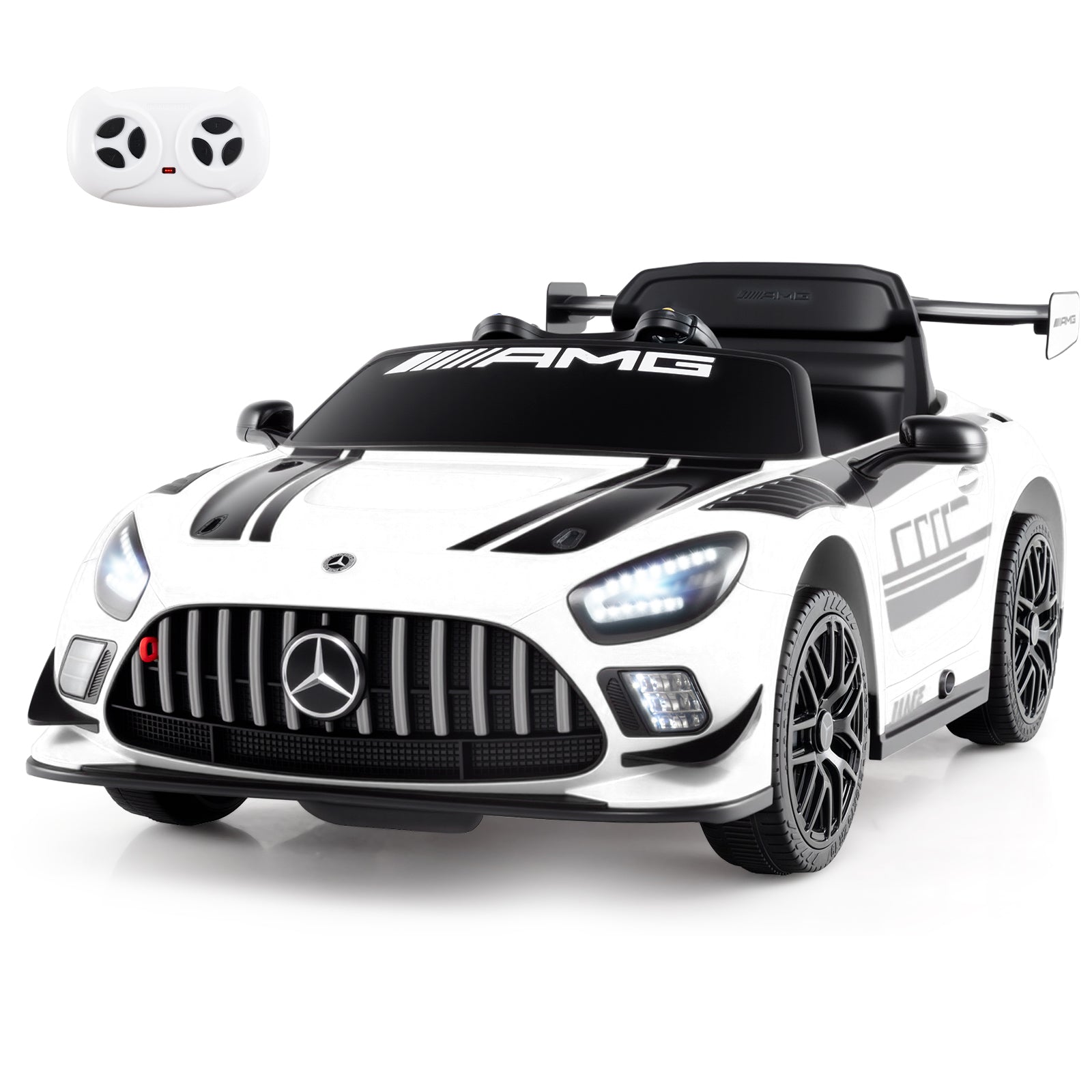 12V Kids Ride-On Car Mercedes-AMG GT3 Licensed with Adjustable Speed