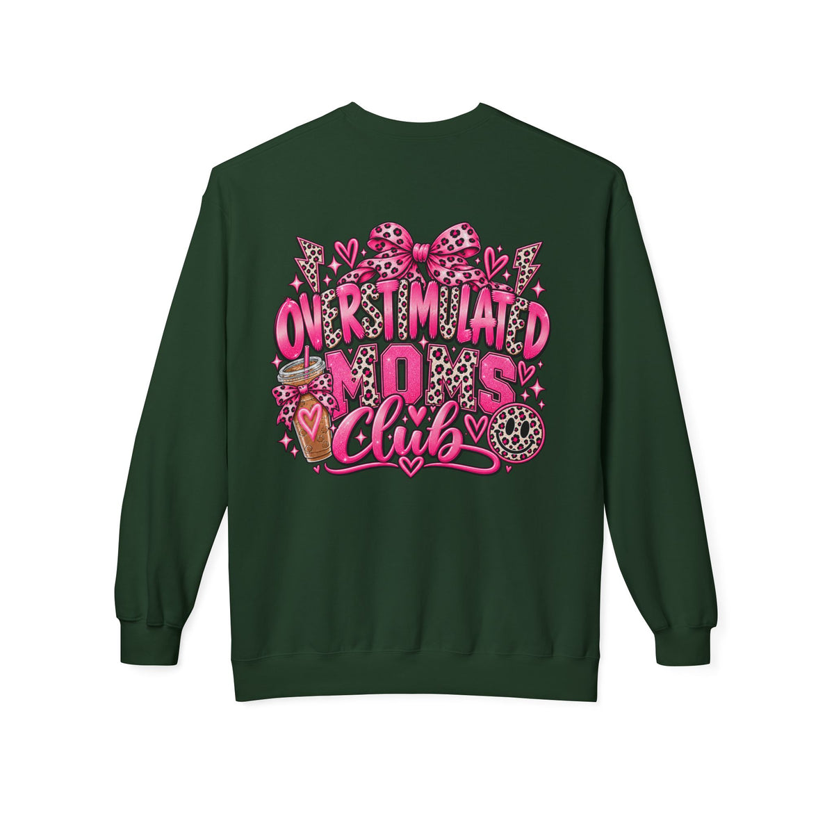 Crewneck Sweatshirt — 'Overstimulated Minds Club' Pink Graphic Crew