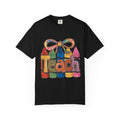 Crayon Bow Teach T-shirt | Colorful Teacher Classroom Art Tee