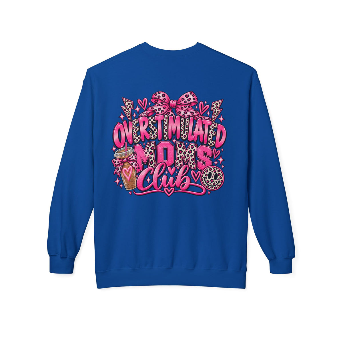 Crewneck Sweatshirt — 'Overstimulated Minds Club' Pink Graphic Crew