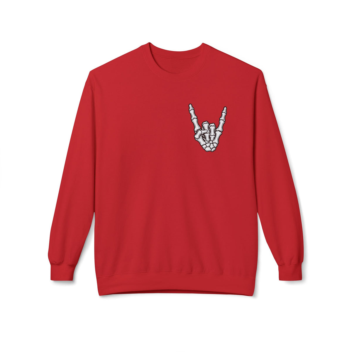 Festive Skull Holiday Sweatshirt — "Overstimulated But Still Festive" Crewneck