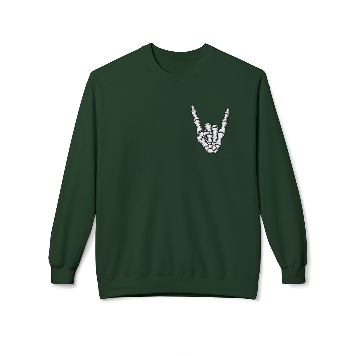 Festive Skull Holiday Sweatshirt — "Overstimulated But Still Festive" Crewneck