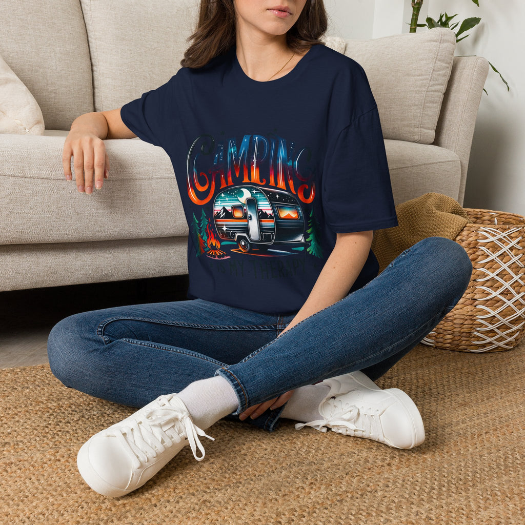 Camping Retro Camper T-Shirt | Camping Is My Therapy