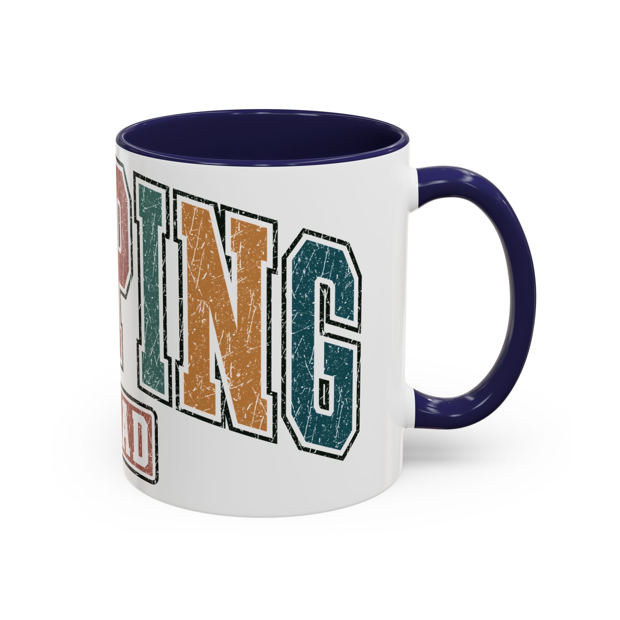 Camping Squad Mug | Rustic Vintage Lettering Accent Coffee Mug