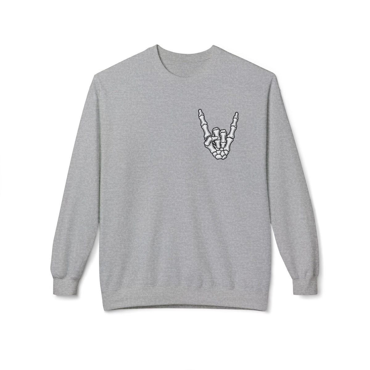 Festive Skull Holiday Sweatshirt — "Overstimulated But Still Festive" Crewneck