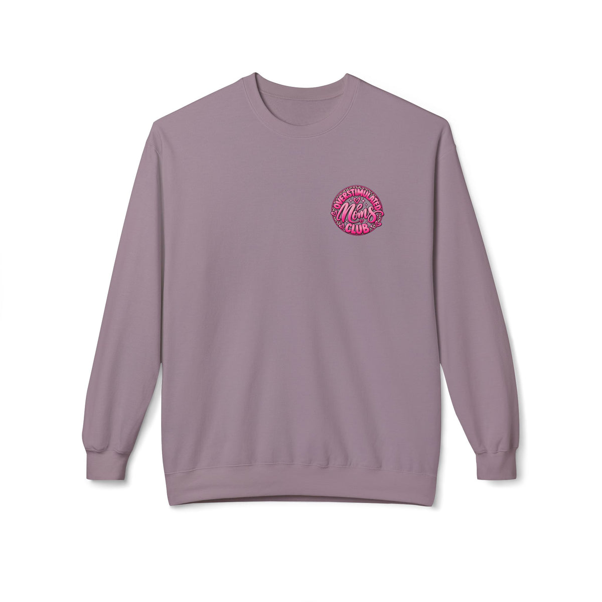 Crewneck Sweatshirt — 'Overstimulated Minds Club' Pink Graphic Crew