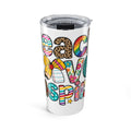 Beach Vibes Script Tumbler 20oz | Colorful Summer Letters, Tropical Icons