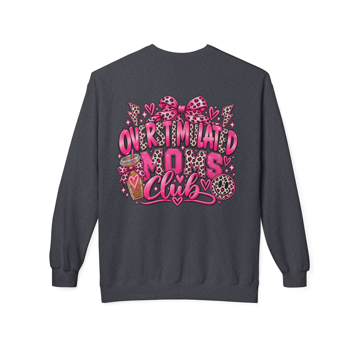 Crewneck Sweatshirt — 'Overstimulated Minds Club' Pink Graphic Crew
