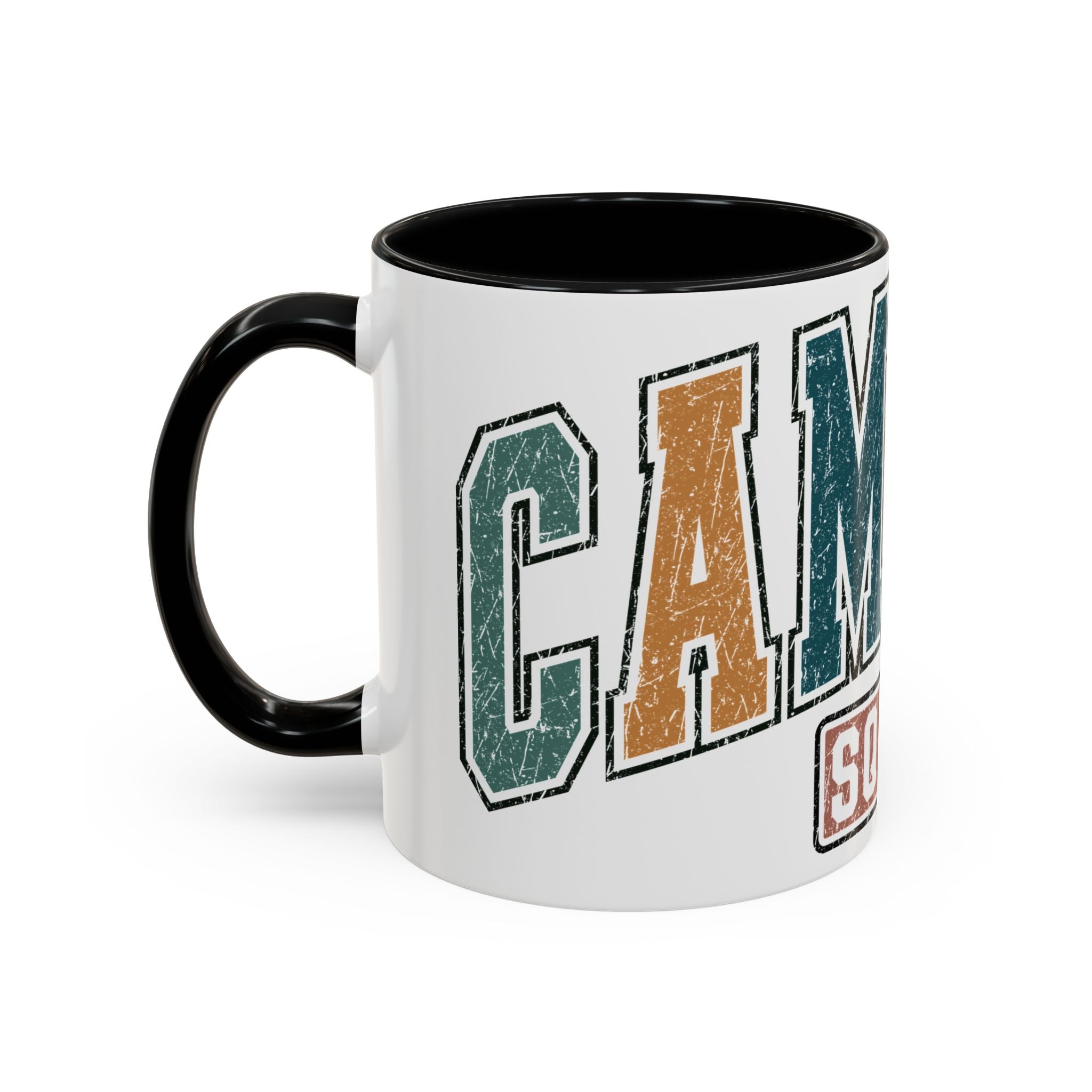 Camping Squad Mug | Rustic Vintage Lettering Accent Coffee Mug