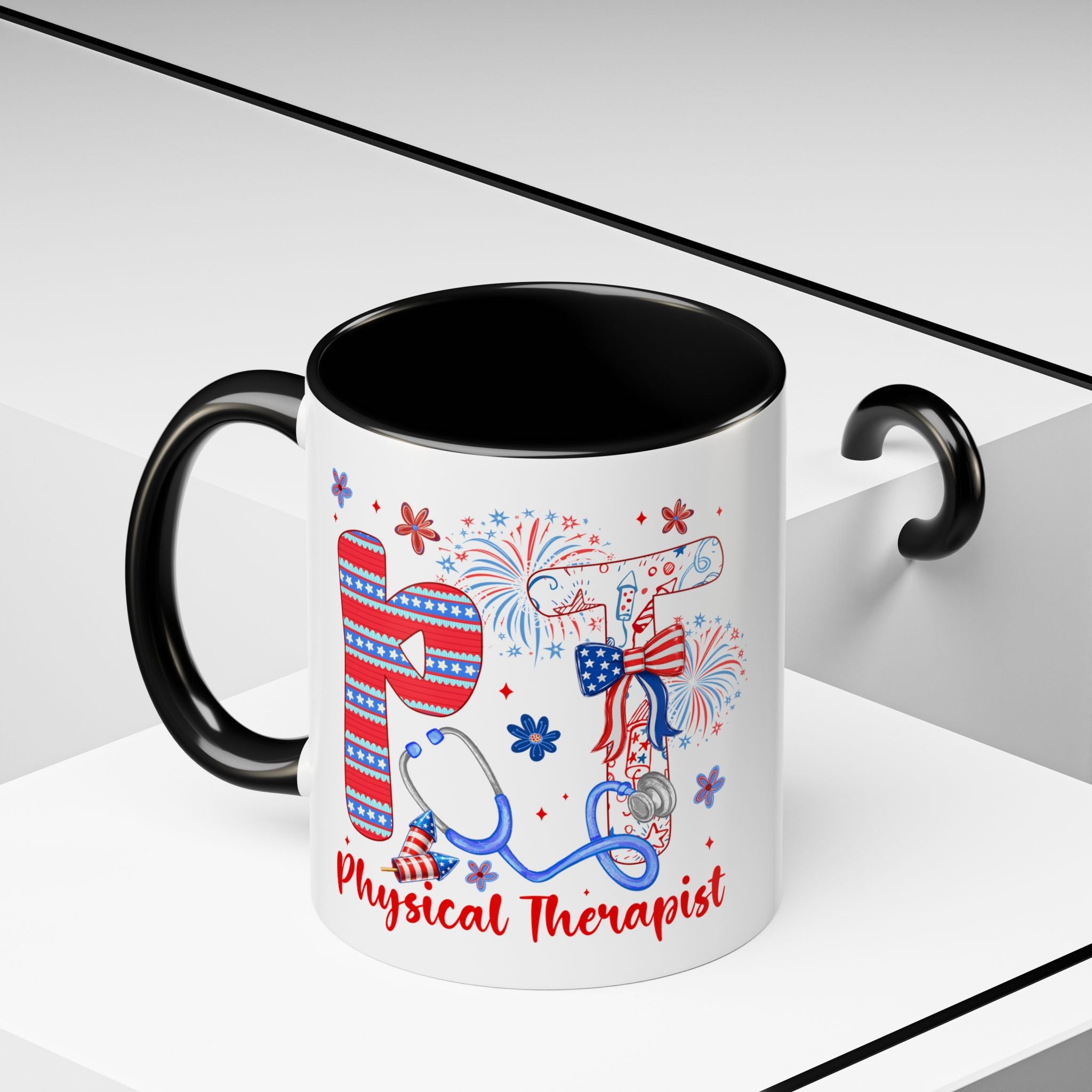 Physical Therapist Patriotic Accent Coffee Mug — 11/15oz