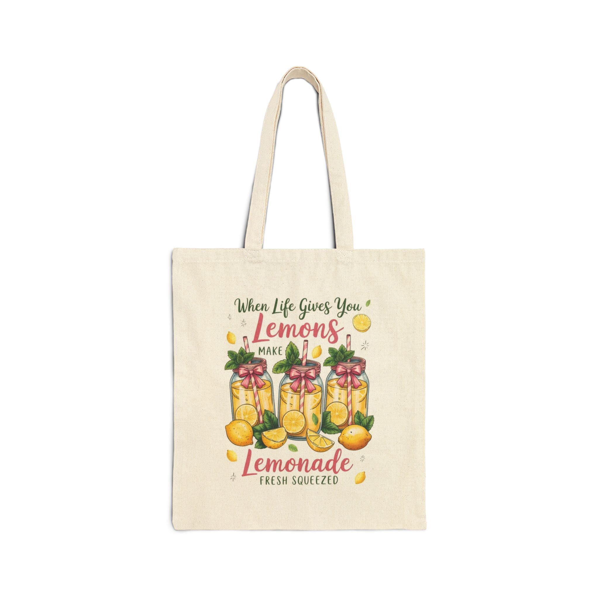 Tote Bag — "When Life Gives You Lemons, Make Lemonade" Lemon Summer Market Tote