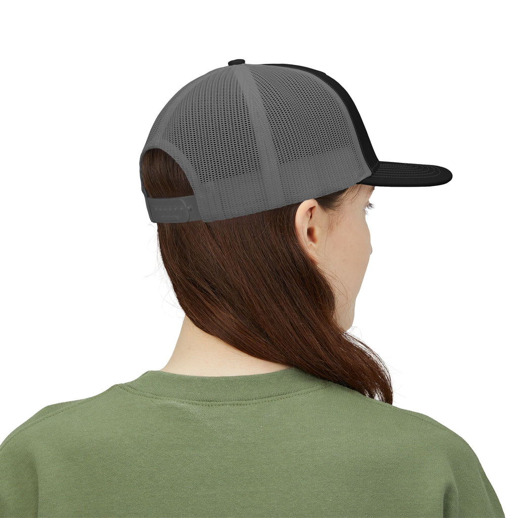 Camping Crew Snapback Trucker Cap — Mountain Graphic Hat for Outdoor Enthusiasts