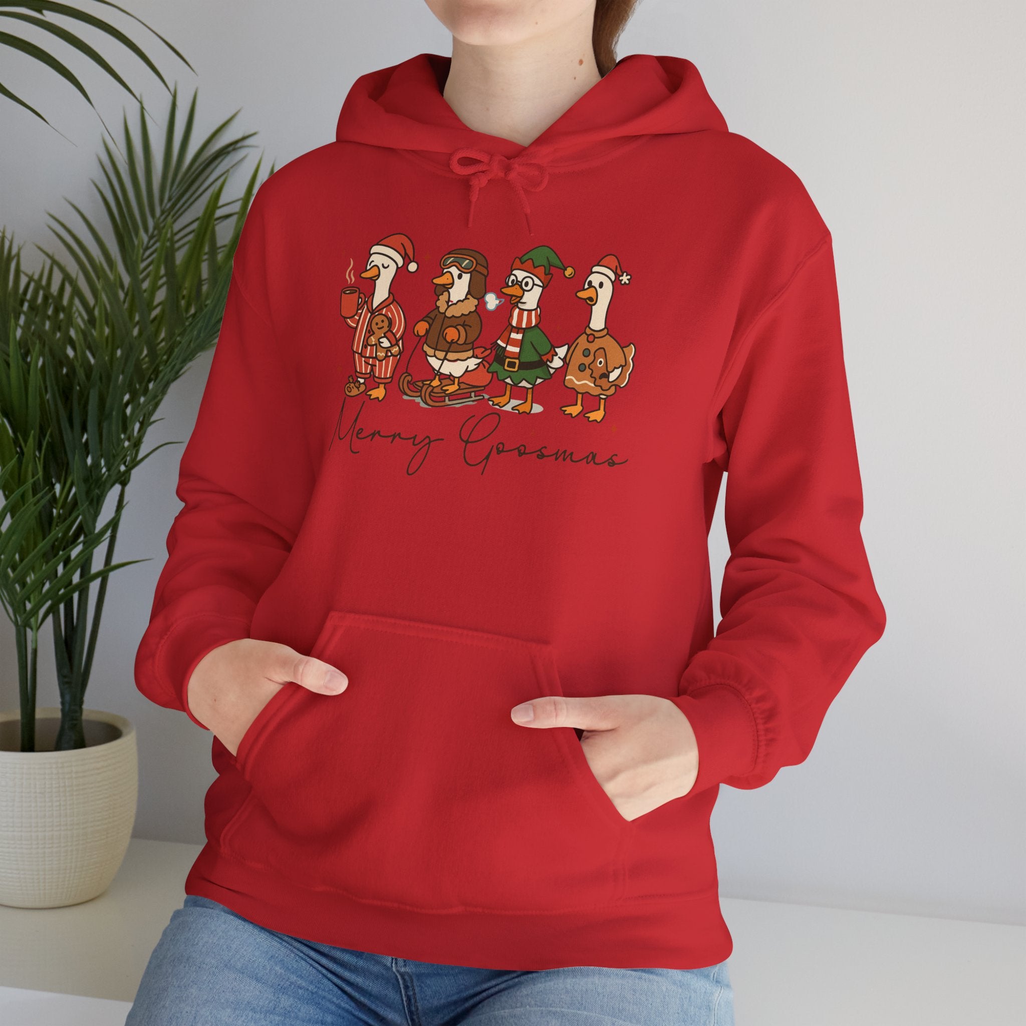 Penguin Carolers Merry Christmas Hoodie | Holiday Penguin Sweatshirt
