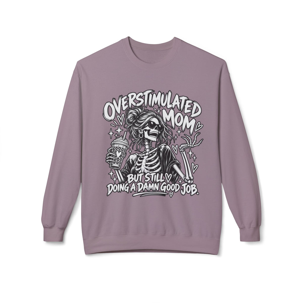 Overstimulated AF ADHD Mama Crewneck Sweatshirt