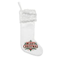 Merry Christmas Text Stocking Christmas Stocking | Flannel Faux Fur Cuff