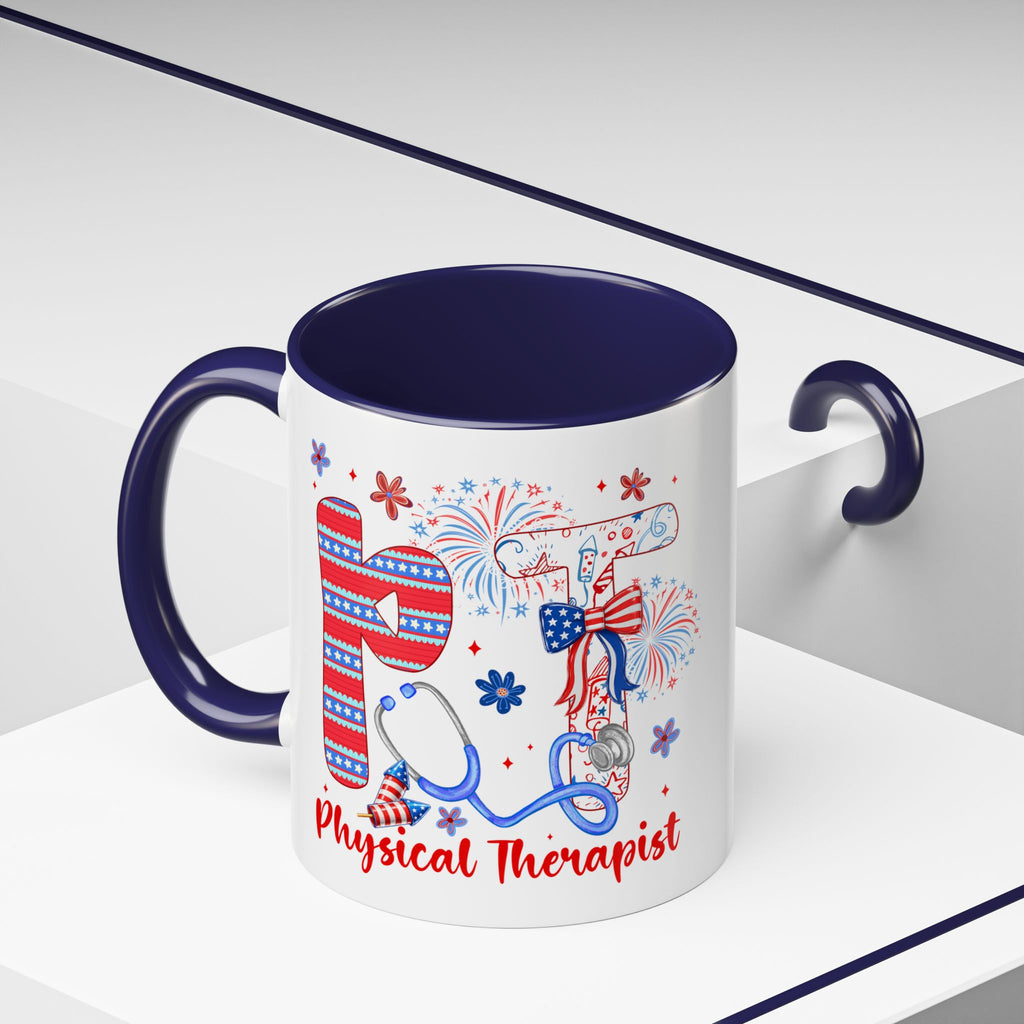 Physical Therapist Patriotic Accent Coffee Mug — 11/15oz