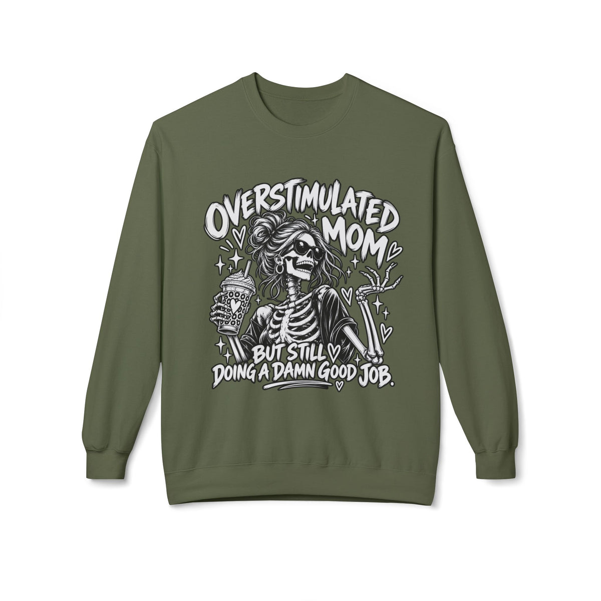 Overstimulated AF ADHD Mama Crewneck Sweatshirt