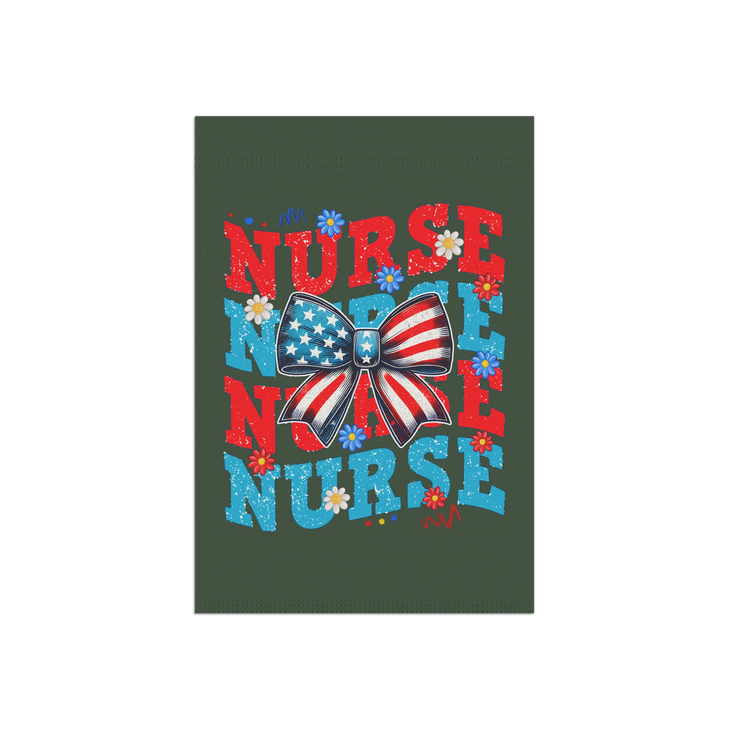 Nurse Garden Flag – Patriotic American Flag Bow Nursing Garden Banner