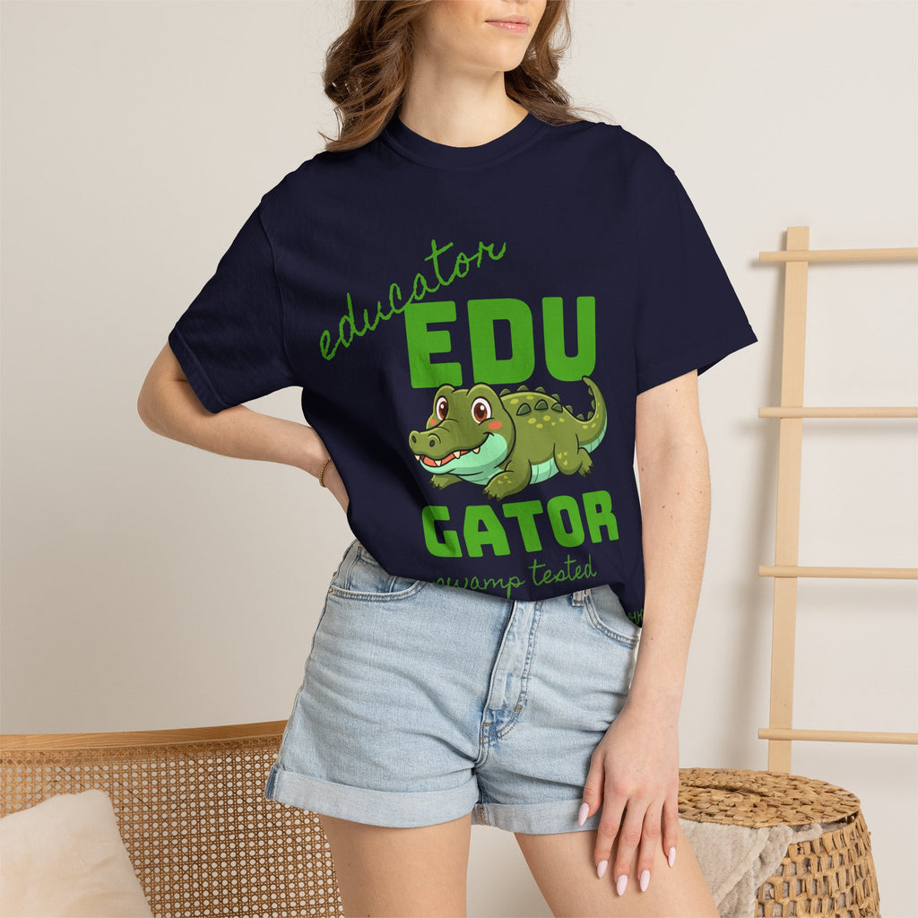 Educator Edu-Gator T-Shirt — Funny Teacher Alligator Tee (Classroom Approved)