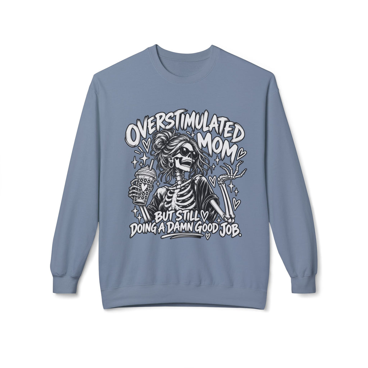 Overstimulated AF ADHD Mama Crewneck Sweatshirt