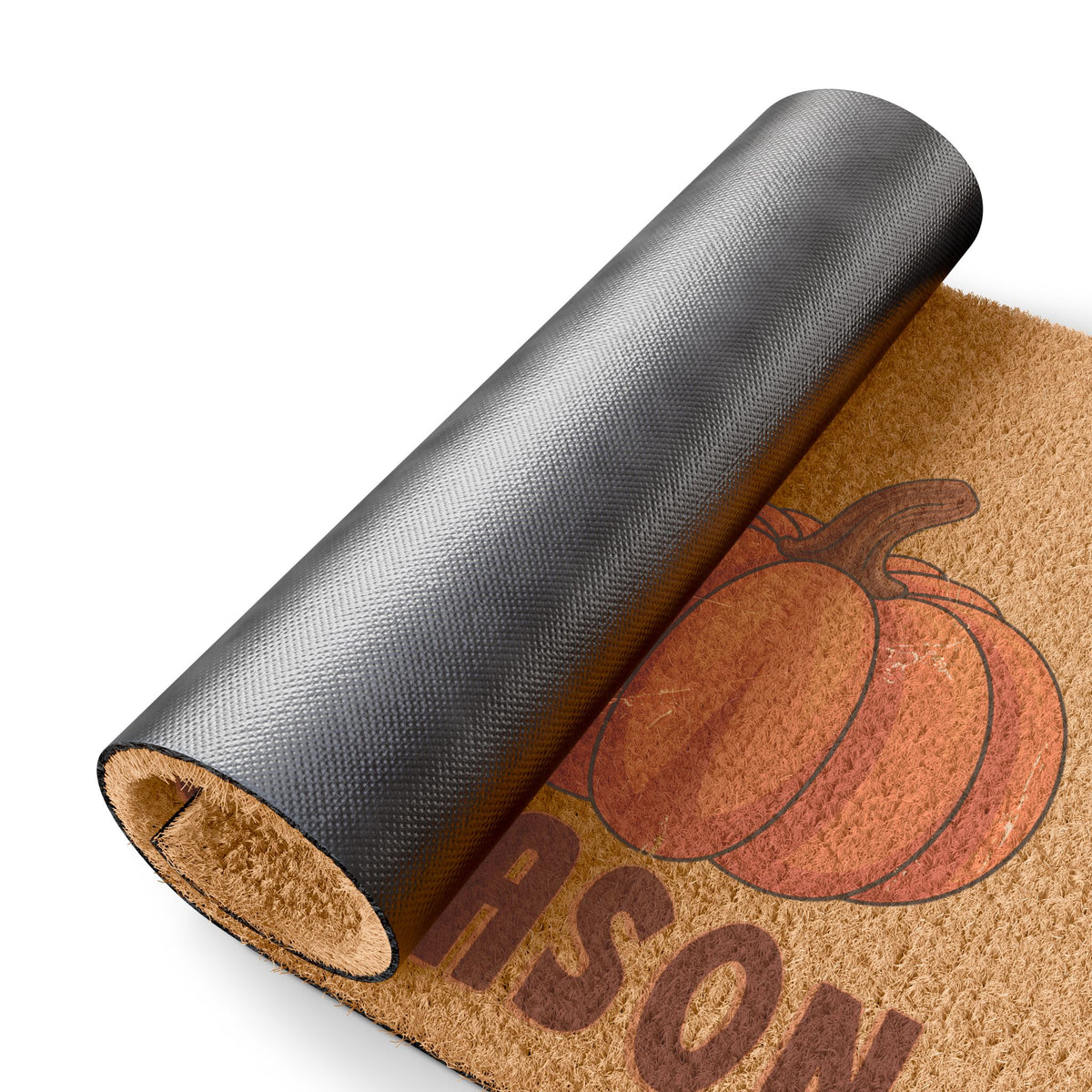 Fall Welcome Doormat - "Tis The Season" Pumpkin, Football & Coffee Entrance Mat