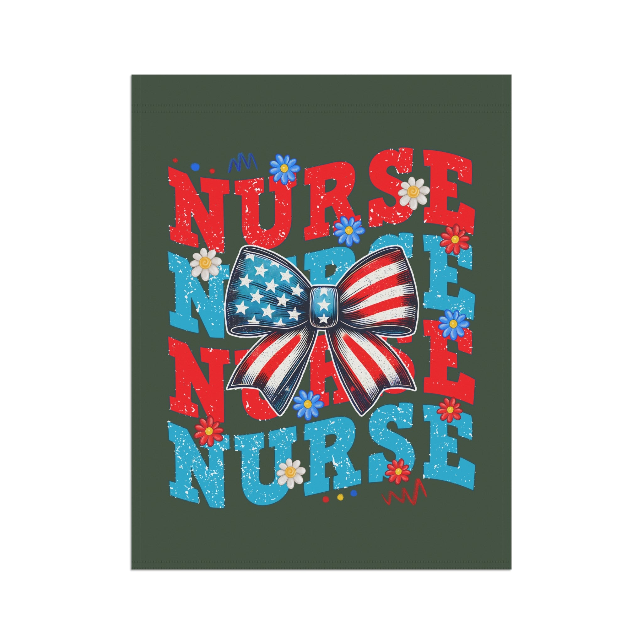 Nurse Garden Flag – Patriotic American Flag Bow Nursing Garden Banner