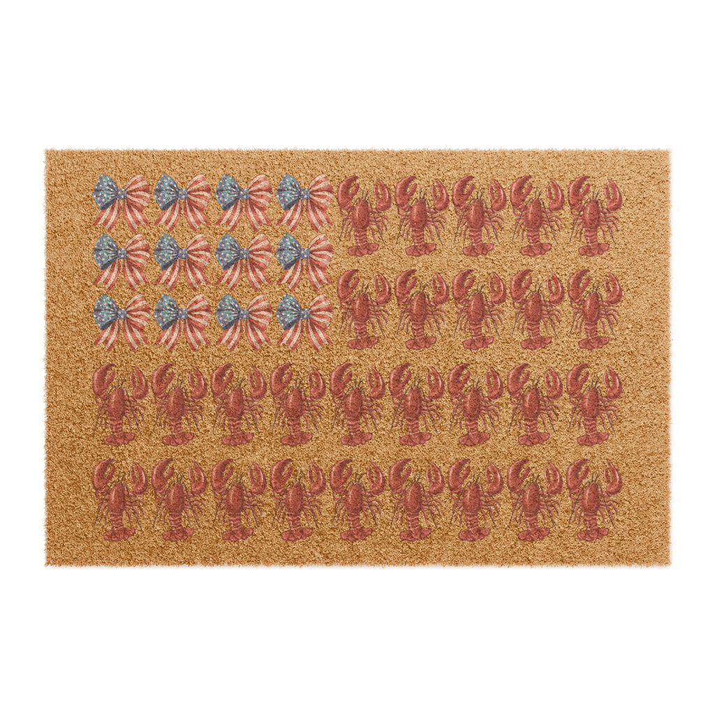 Lobster Flag Doormat | Nautical Coastal Welcome Mat