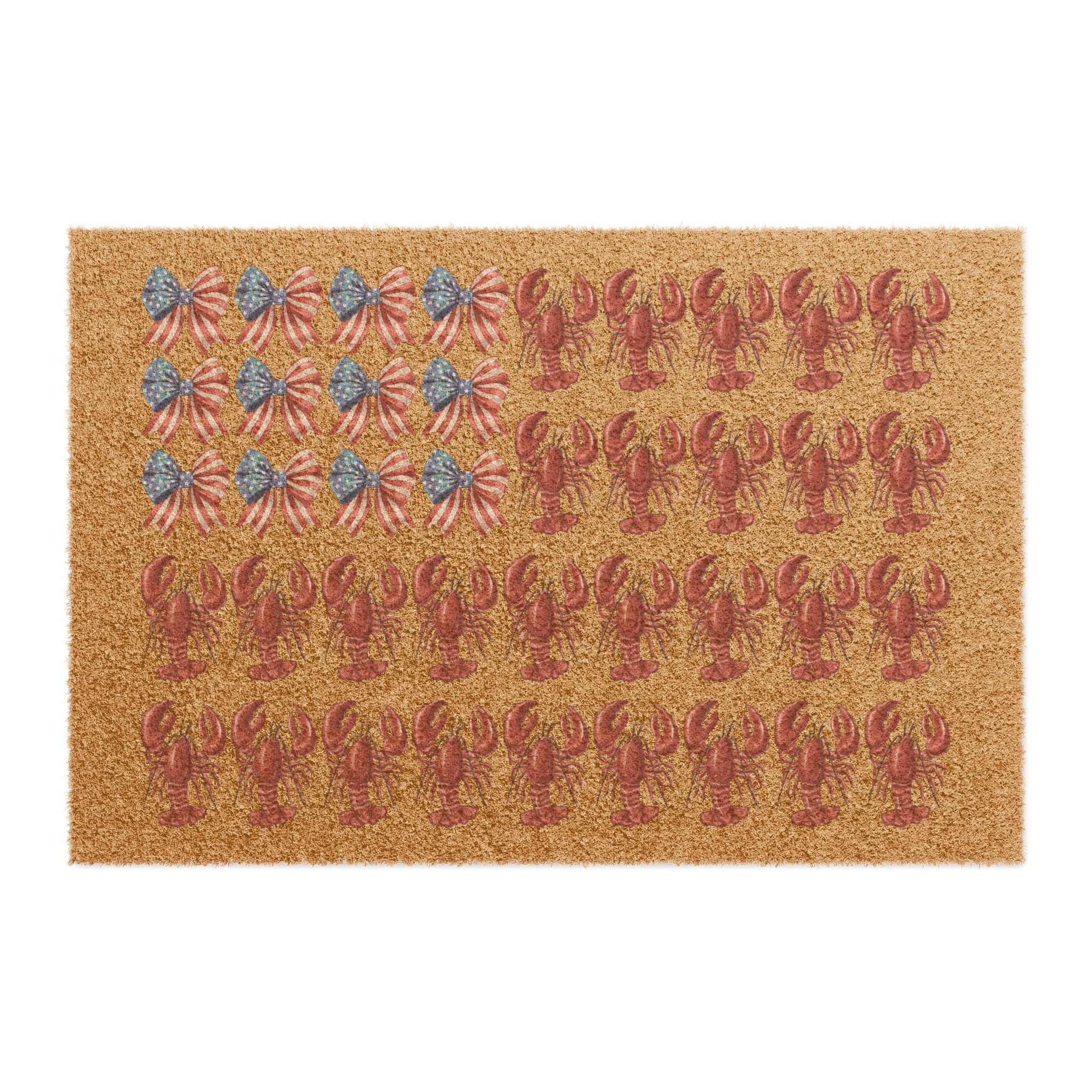 Lobster Flag Doormat | Nautical Coastal Welcome Mat