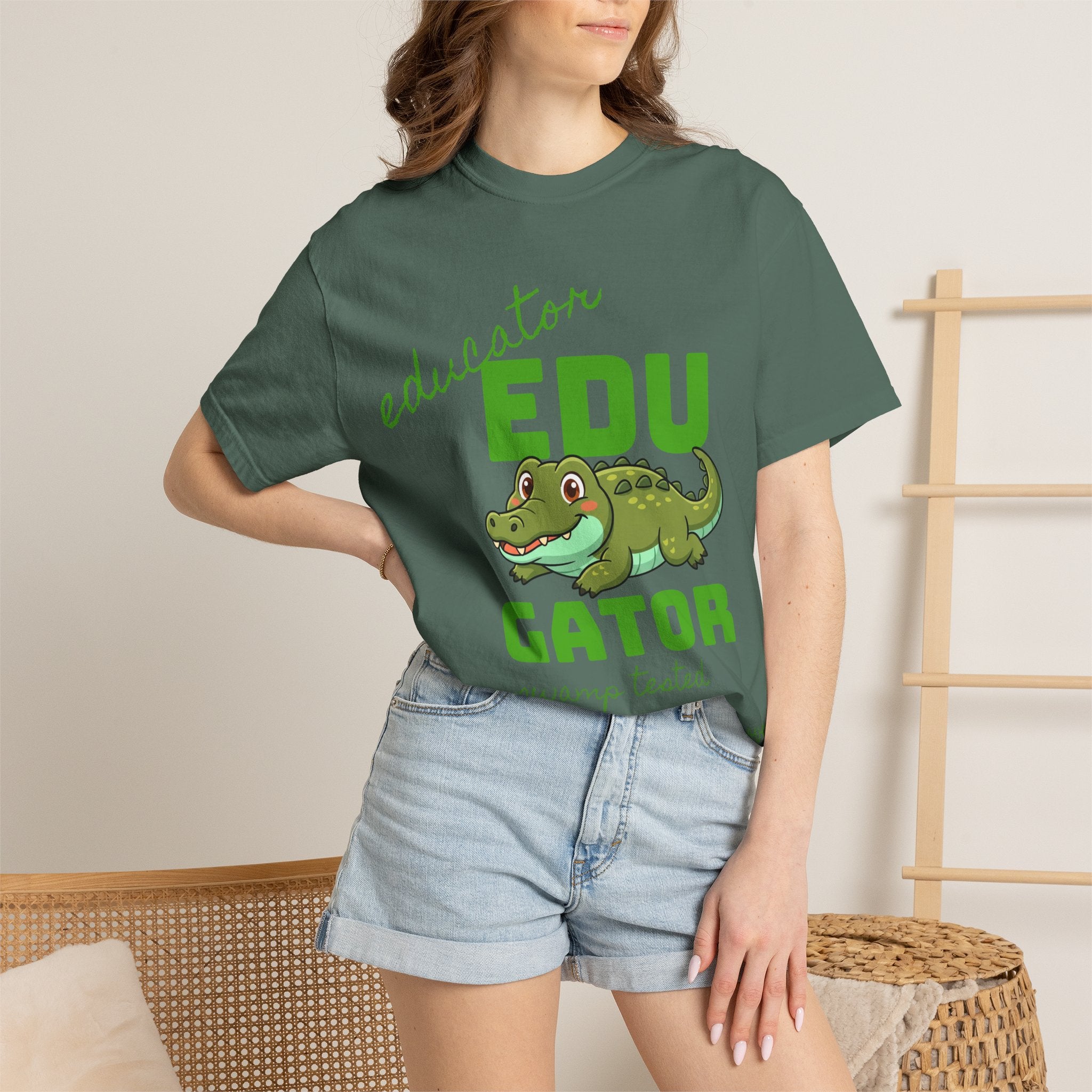 Educator Edu-Gator T-Shirt — Funny Teacher Alligator Tee (Classroom Approved)