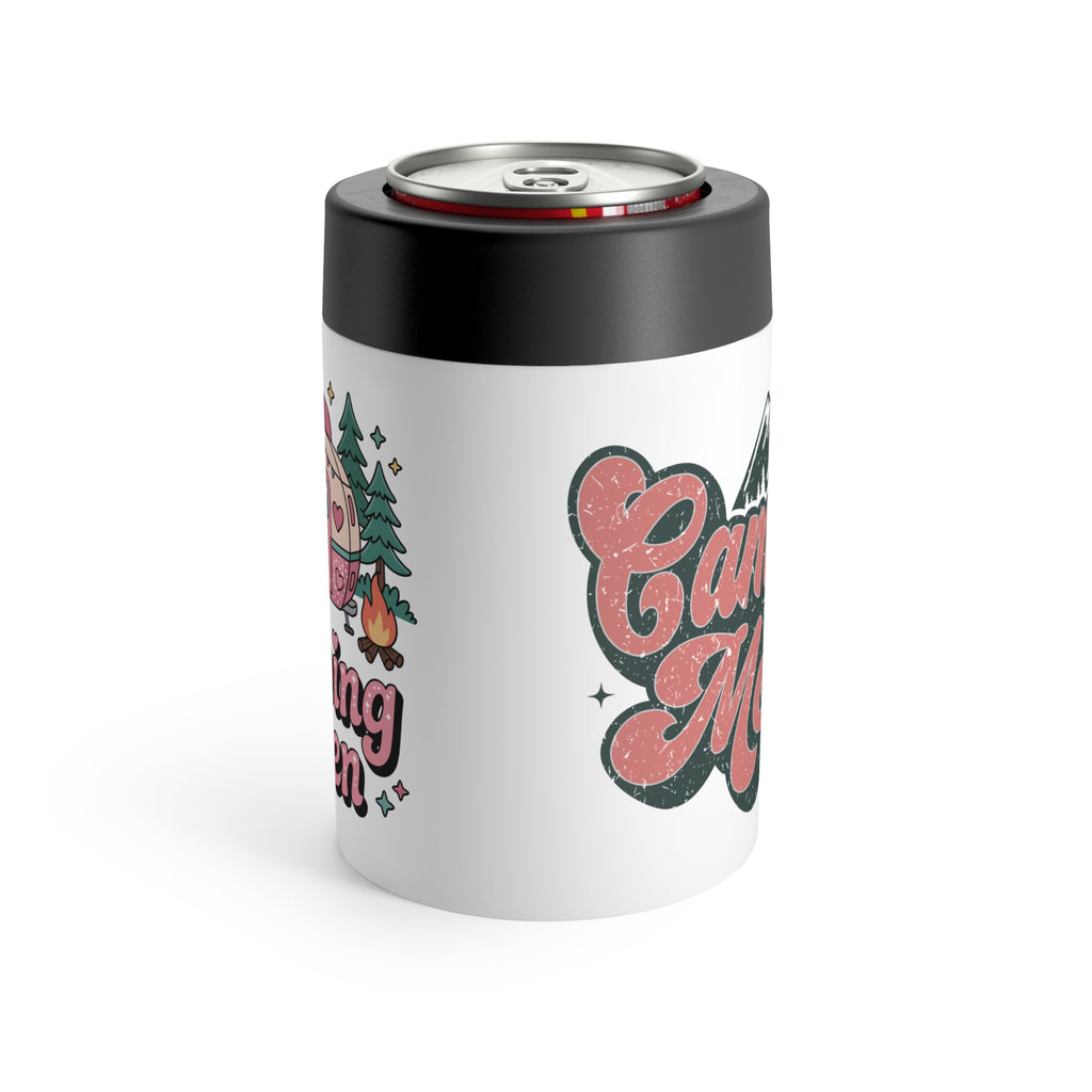 Camping Mama Can Holder | Cute Camper, Pines, Campfire Drink Cooler
