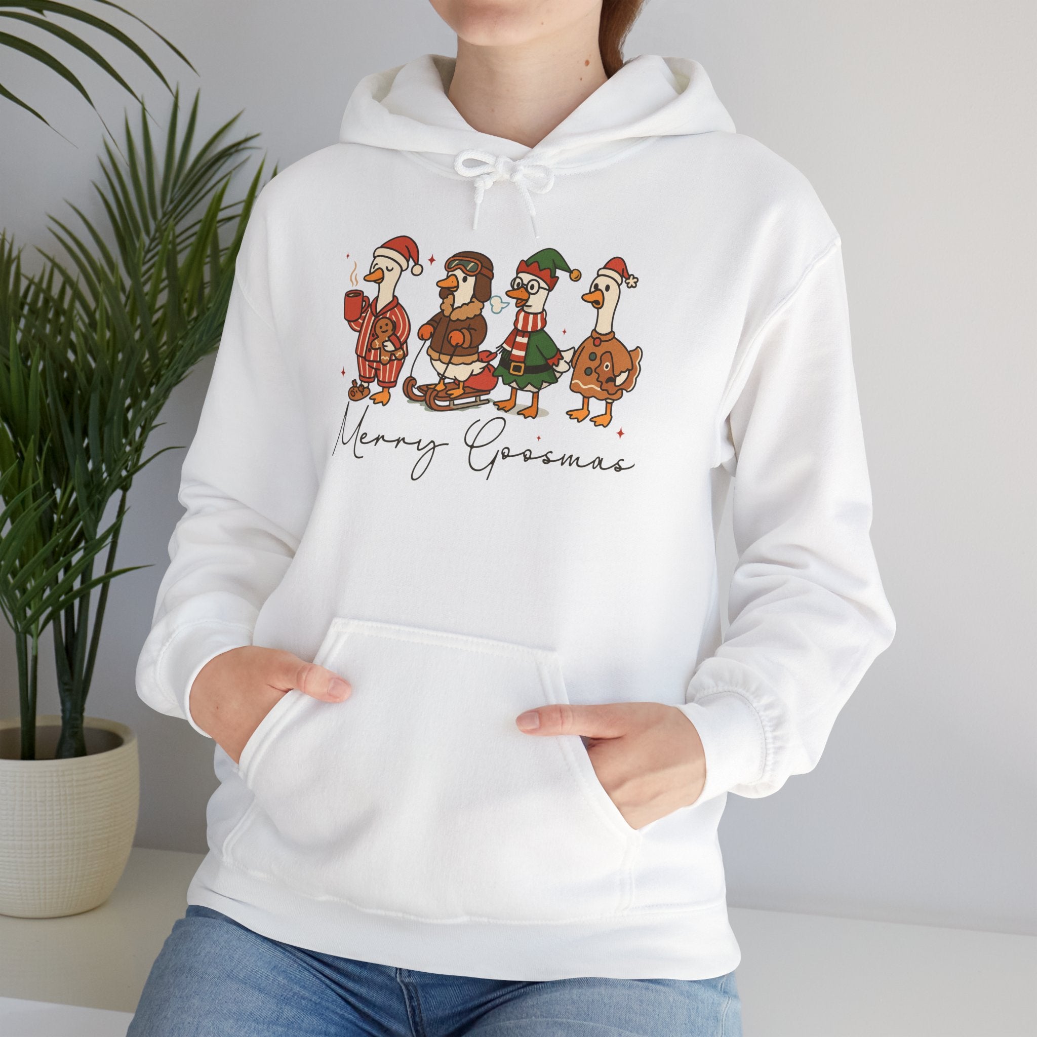 Penguin Carolers Merry Christmas Hoodie | Holiday Penguin Sweatshirt