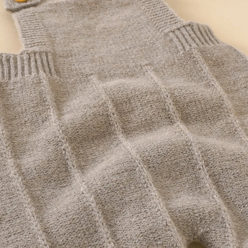 Knitted Baby Romper Hat Set
