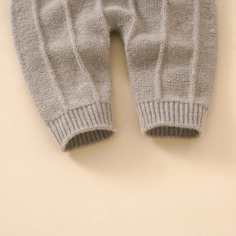 Knitted Baby Romper Hat Set