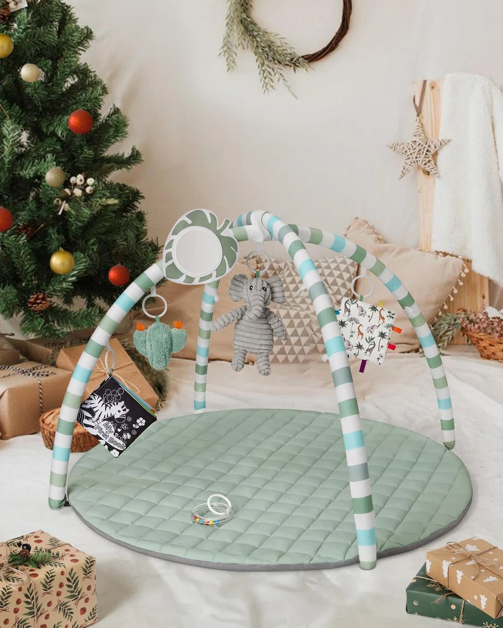Sage Green Baby Play Gym Mat