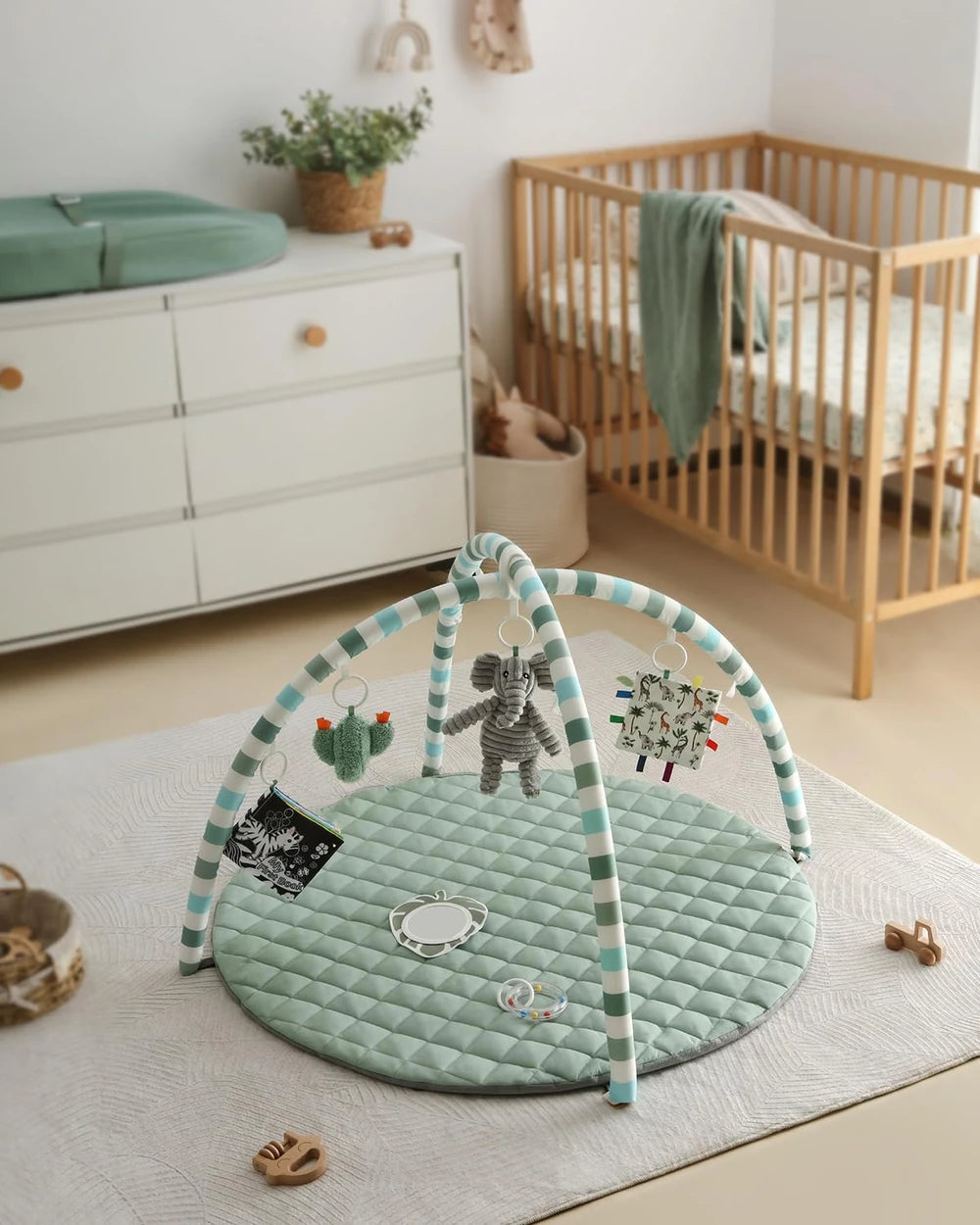 Sage Green Baby Play Gym Mat
