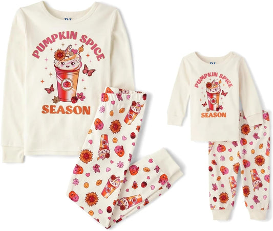 Cotton Sibling Matching Fall Pajama Set