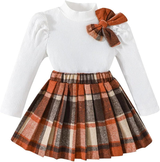 Toddler Girls Plaid Outfit Set