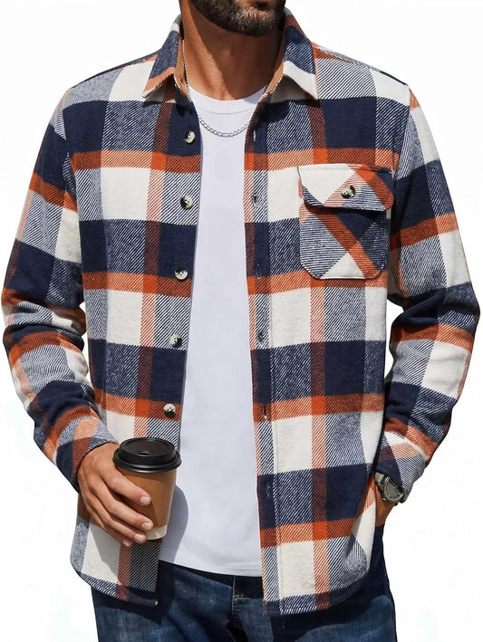 Coofandy Mens Flannel Plaid Shirt Jacket