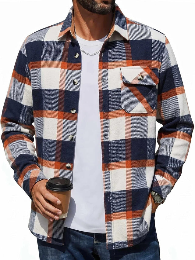 Coofandy Mens Flannel Plaid Shirt Jacket