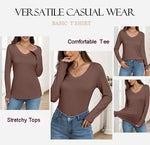Casual V-Neck Long Sleeve Top