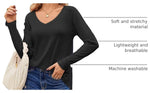 Casual V-Neck Long Sleeve Top
